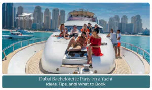 Dubai Bachelorette Party on a Yacht luxury party setup