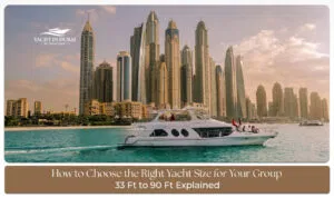People enjoying different size of yachts Dubai