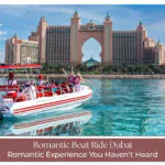 Couple on romantic boat ride Dubai Marina