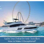 Solo traveler enjoying yacht tour in Dubai